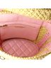 Chanel 100% Raffia Pink Tan CC Flap Basket Shopping Bag Woven Raffia with Chain Detail Small One size - photo 6