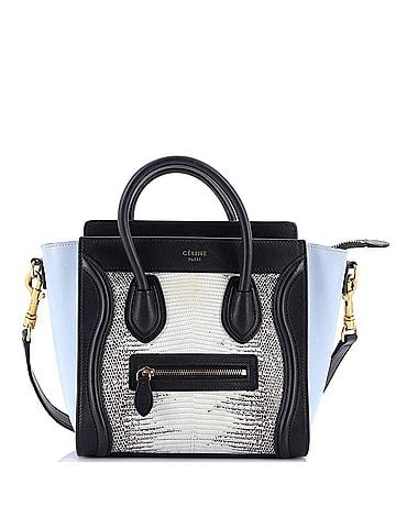 Céline Luggage Bag Lizard and Leather Nano (view 1)