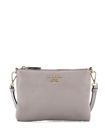 Prada Flat Zip Crossbody Bag Vitello Daino Mini (view 1)