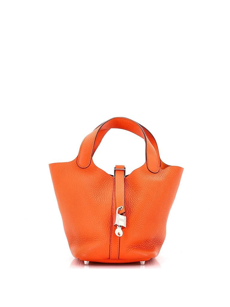 Hermès 100% Leather Orange Picotin Lock Bag Clemence PM One size - photo 1