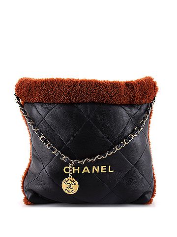 Chanel 22 Chain Hobo Quilted Lambskin with Shearling Small (view 1)