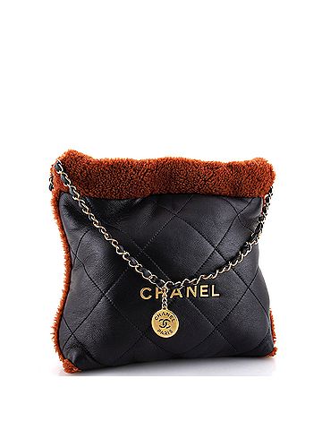 Chanel 22 Chain Hobo Quilted Lambskin with Shearling Small (view 2)
