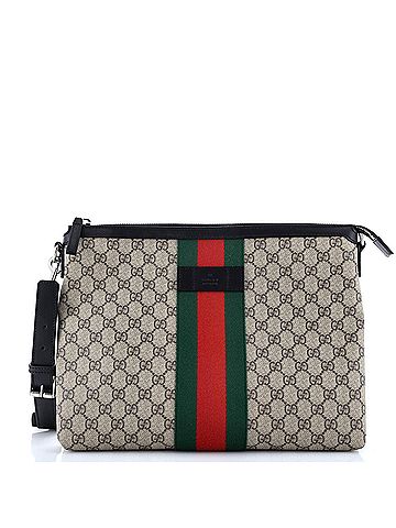 Gucci Web Messenger Bag GG Coated Canvas Large (view 1)