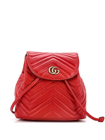 Gucci GG Marmont Drawstring Backpack Matelasse Leather Mini (view 1)