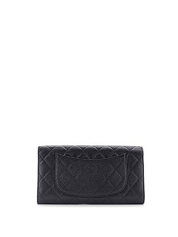 Chanel CC Gusset Classic Flap Wallet Quilted Caviar Long (view 2)