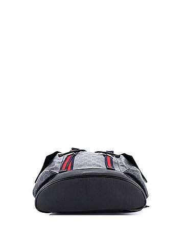 Gucci Double Pocket Buckle Backpack GG Coated Canvas Large (view 2)