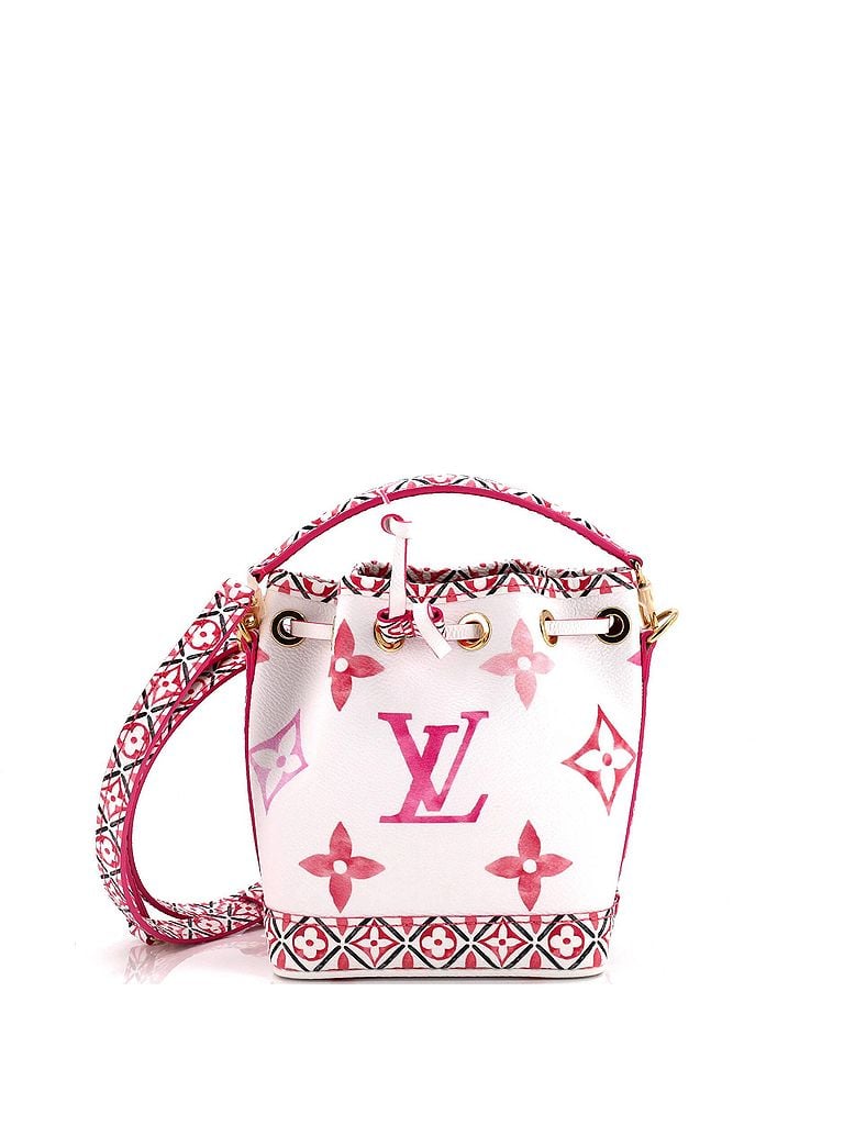 Louis Vuitton 100% Coatead Canvas Pink White Noe NM Handbag By The Pool Monogram Watercolor Giant Nano One size - photo 1