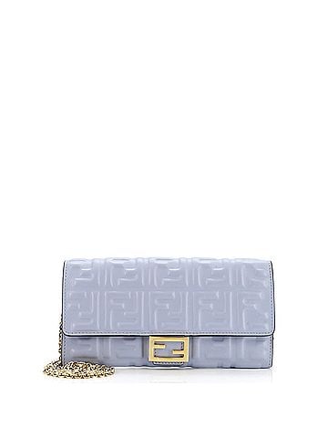 Fendi Baguette Continental Wallet on Chain Zucca Embossed Leather (view 1)