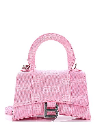 Balenciaga Hourglass Top Handle Bag BB Monogram Denim XS (view 1)