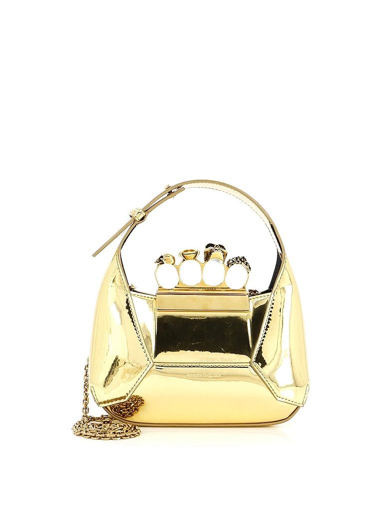 Alexander McQueen 100% Patent Leather Jewelled Hobo Leather Mini One size - photo 1