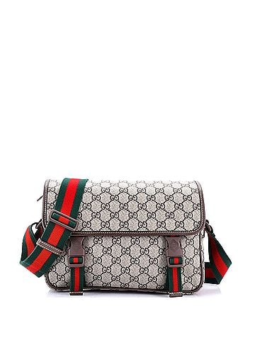 Gucci Web Buckle Messenger Bag GG Coated Canvas Small (view 1)