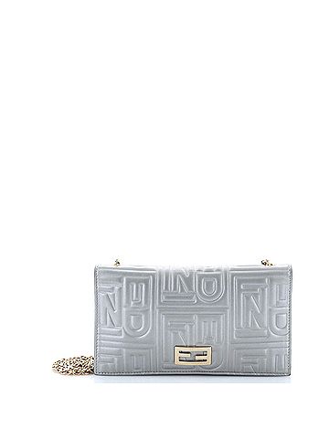 Fendi Baguette Continental Wallet on Chain Zucca Embossed Leather (view 1)