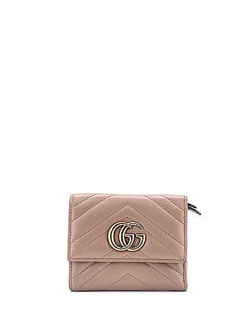 Gucci GG Marmont Trifold Wallet Matelasse Leather Compact (view 1)