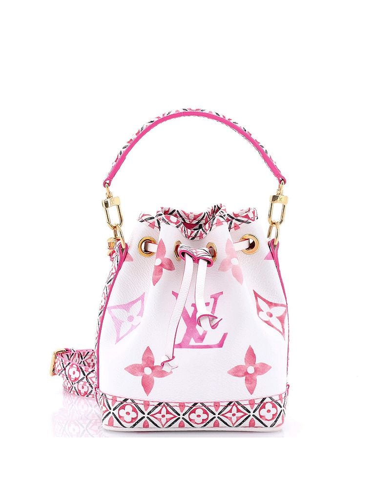 Louis Vuitton 100% Coatead Canvas Multi Color Pink Noe NM Handbag By The Pool Monogram Watercolor Giant Nano One size - photo 1