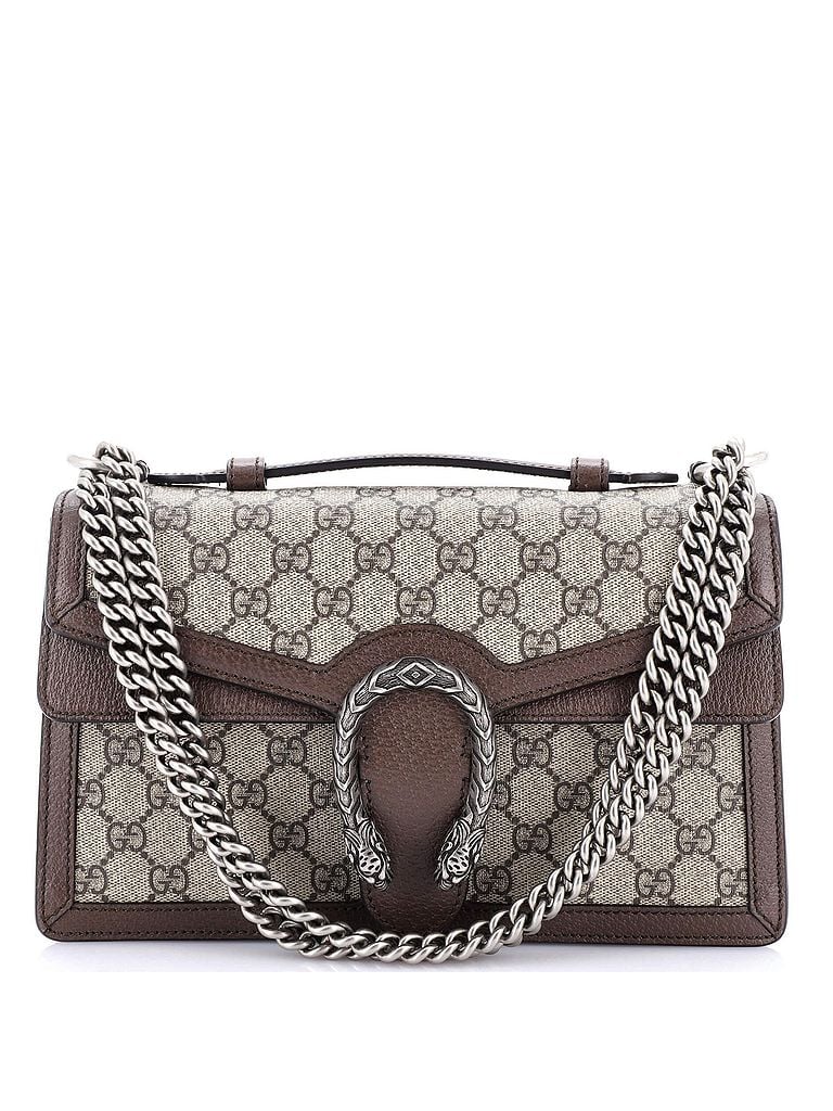 Gucci Brown Dionysus Top Handle Chain Bag GG Coated Canvas Small One size - photo 1
