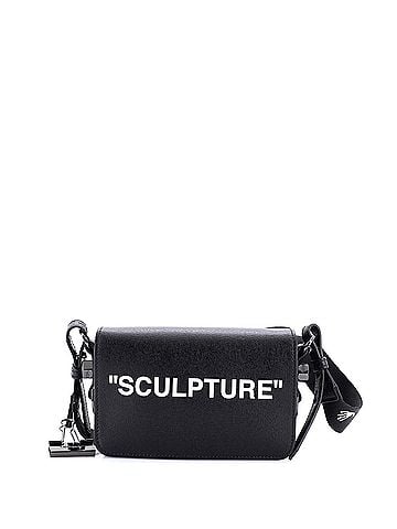OFF-WHITE Binder Clip Flap Bag Printed Leather Small (view 1)
