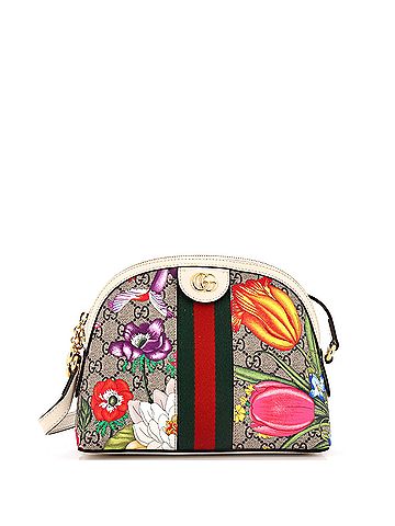 Gucci Ophidia Dome Shoulder Bag Flora GG Coated Canvas Small (view 1)