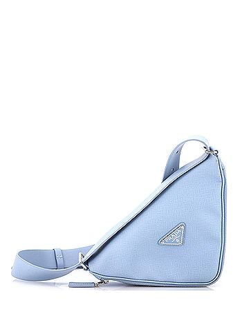 Prada Triangle Logo Zip Around Shoulder Bag Saffiano Leather (view 1)