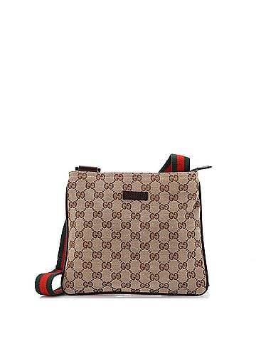 Gucci Web Strap Zip Messenger Bag GG Canvas Small (view 1)