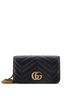 Gucci 100% Leather Black GG Marmont Chain Flap Bag Matelasse Leather Mini One size - photo 1