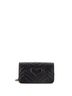 Gucci 100% Leather Black GG Marmont Chain Flap Bag Matelasse Leather Mini One size - photo 4