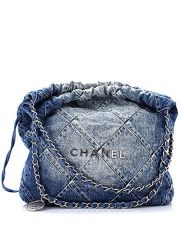 Chanel 22 Chain Hobo Quilted Denim Small (view 1)