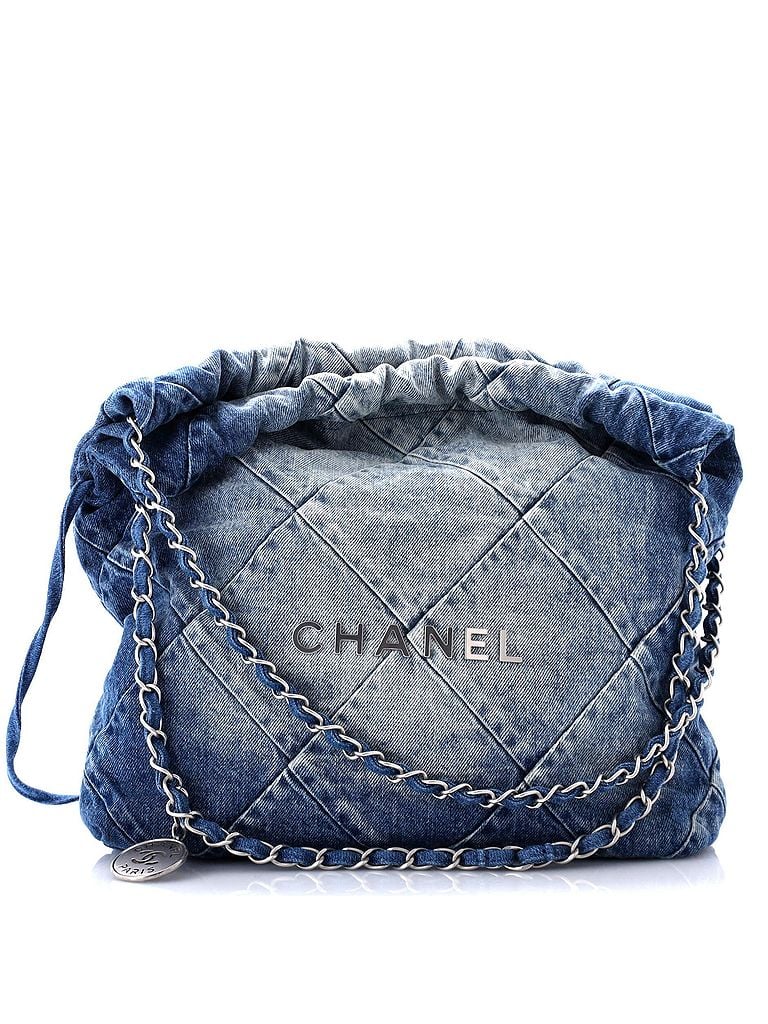 Chanel 100% Denim Blue 22 Chain Hobo Quilted Denim Small One size - photo 1