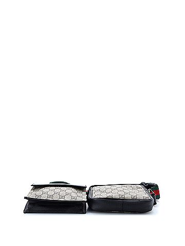 Gucci Double Web Belt Bag GG Coated Canvas with Leather (view 2)