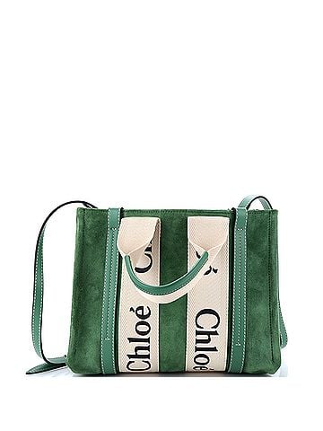 Chloé Woody Convertible Tote Suede with Leather Small (view 1)