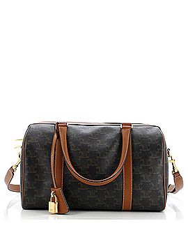 Céline Boston Bag Triomphe Coated Canvas Medium (view 1)