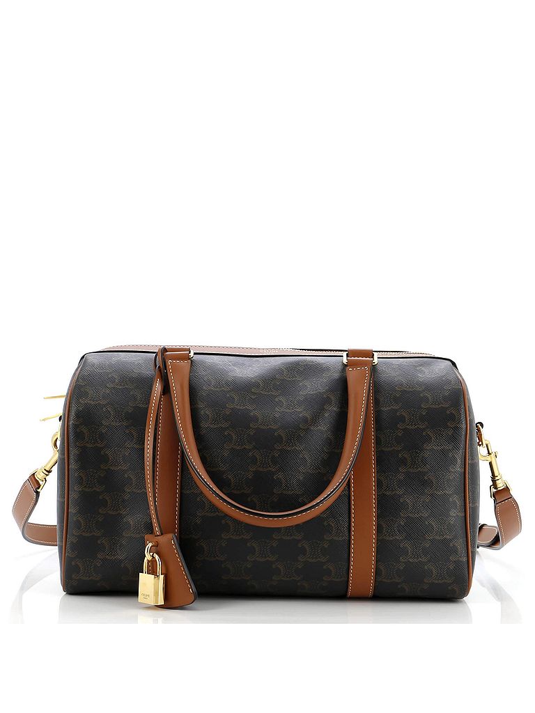 Céline 100% Coatead Canvas Brown Boston Bag Triomphe Coated Canvas Medium One size - photo 1