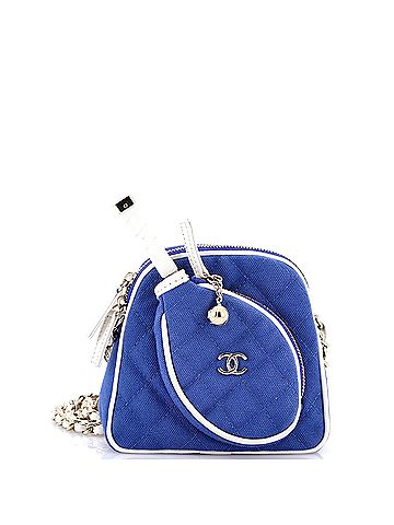 Chanel CC Tennis Racket Clutch with Chain Quilted Canvas and Leather Small (view 1)