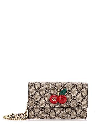 Gucci Cherries Wallet on Chain GG Coated Canvas Mini (view 1)