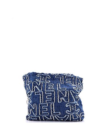 Chanel 22 Chain Hobo Fringed Logo Quilted Denim Small (view 2)
