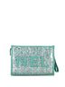 Chanel Green Logo Wristlet Clutch PVC Over Quilted Tweed Large One size - photo 4