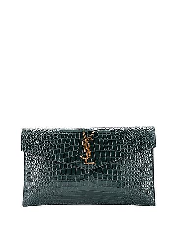 Saint Laurent Uptown Pouch Crocodile Embossed Leather (view 1)