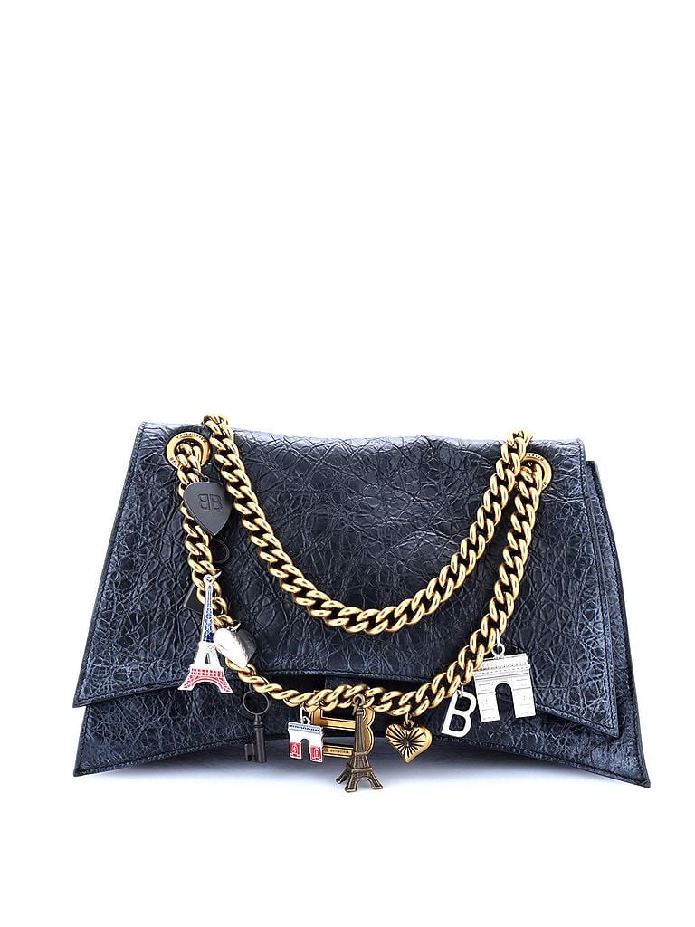 Balenciaga 100% Leather Black Crush Charm Chain Flap Bag Leather Medium One size - photo 1