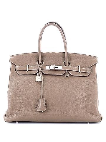 Hermès Birkin Handbag Grey Clemence with Palladium Hardware 35 (view 1)