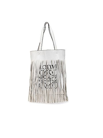 Loewe Leather Vertical Logo Fringe Tote (view 1)