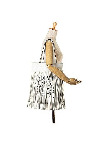 Loewe Leather Vertical Logo Fringe Tote (view 2)