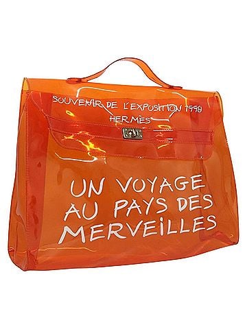 Hermès Orange Vinyl Handbag (view 1)