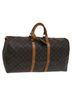 Louis Vuitton 100% Canvas Solid Black Keepall 50 Black Canvas Travel Bag One size - photo 1