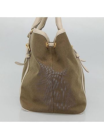 Prada Canapa Beige Canvas Handbag (view 2)