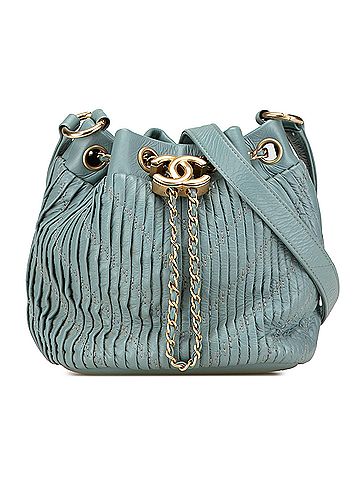 Chanel Mini Crumpled Calfskin Coco Pleats Drawstring Bucket Bag (view 1)