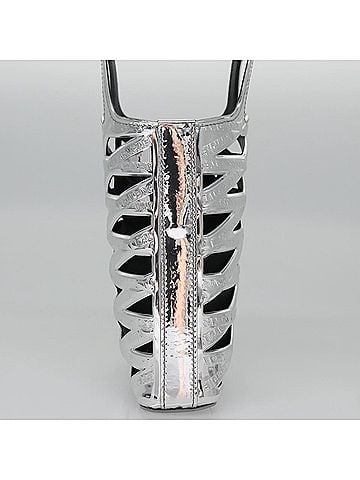 Balenciaga Silver Patent Leather Clutch Bag (view 2)