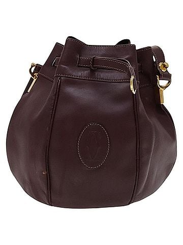 Cartier Must De  Burgundy Leather Shoulder Bag (view 1)