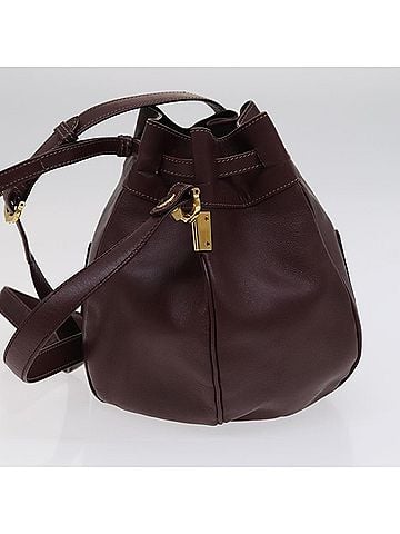 Cartier Must De  Burgundy Leather Shoulder Bag (view 2)