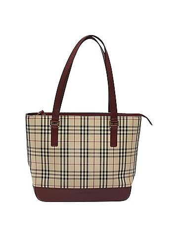 Burberry Nova Check Beige Canvas Tote Bag (view 1)