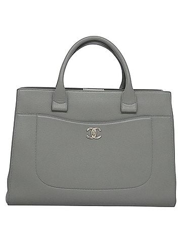 Chanel Executive Grey Leather Tote Bag (view 1)
