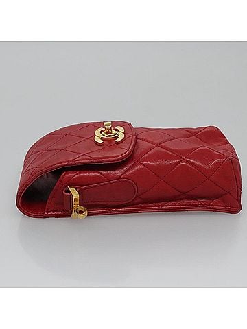 Chanel Phone Case Red Leather Clutch Bag (view 2)
